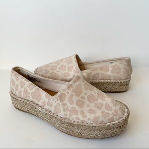 Splendid Laney Espadrilles Cream Tan Leopard Print Size 8.5 Slip On Casual